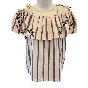 NWT loft off the shoulder draped blouse summer casual modest S teacher top new